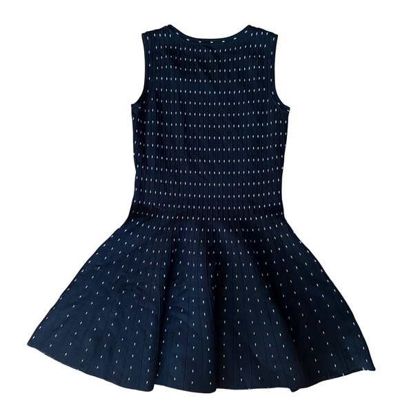 Metaphor Black Sleeveless Knit Dress Stretch Fit Flare Size Large White Eco - Picture 6 of 8